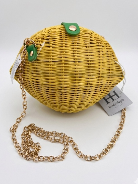 Haute Hippie Handbags - NWT Haute Hippie Style Lemon Fruit Wicker Crossbody Bag Purse